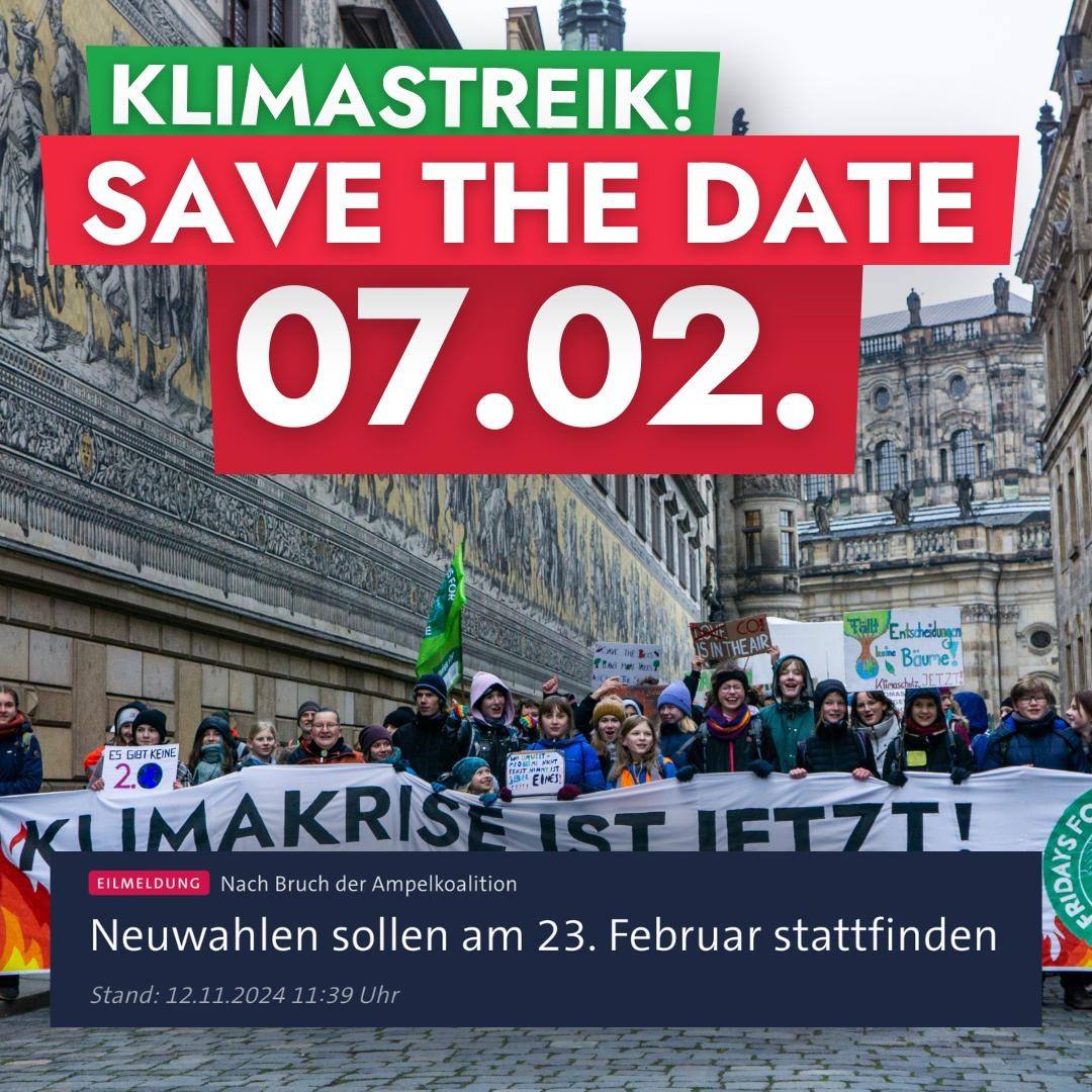 💥 Klimastreik am 07.02. in Dresden - save the date! 🗓️