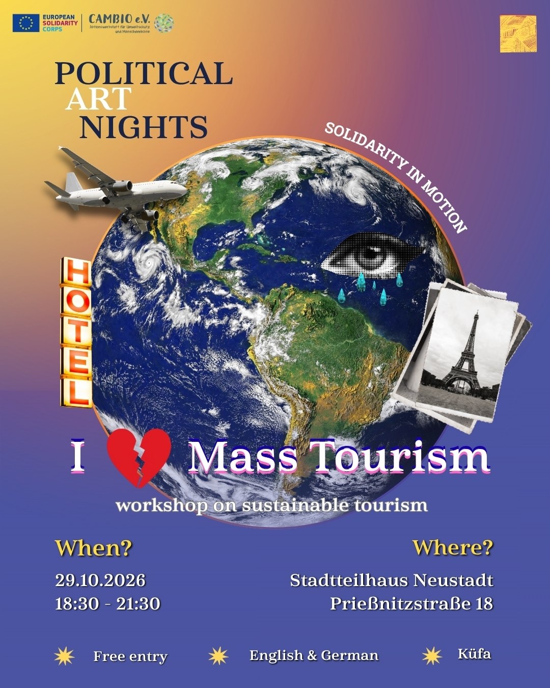 POLITICAL ART NIGHTS: I 💔 Mass Tourism